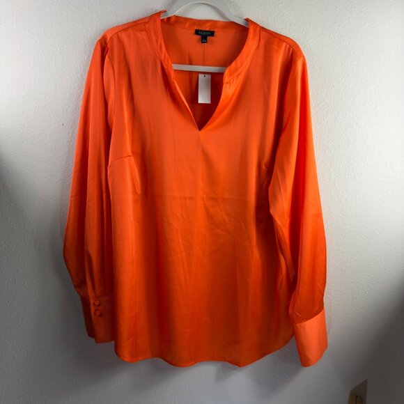 Talbots Tops - NWT Talbots Women’s Large Satin Blend Orange Pull-on Blouse Top Business